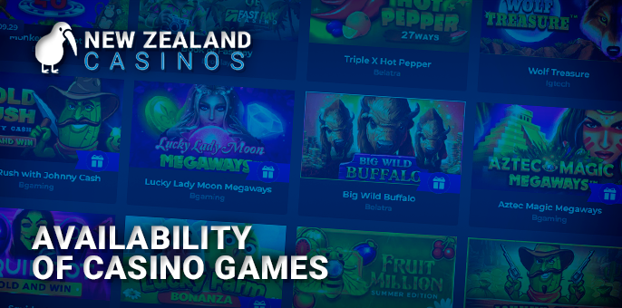 A variety of gambling games for casino Kiwis players - live, pokies, roulette and poker