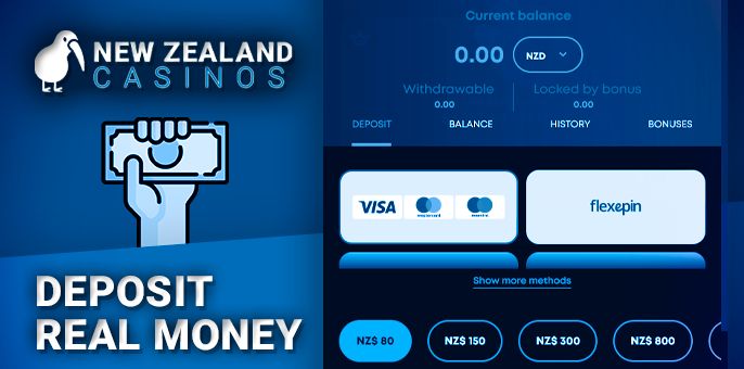 Replenish balance in the casino - availability of NZ currency