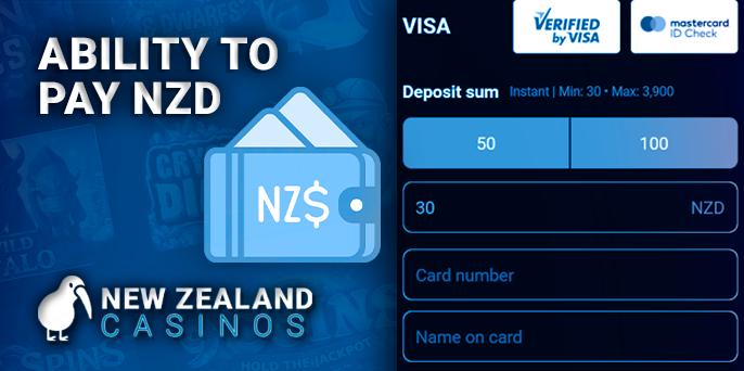 Deposit via NZD currency in online casino