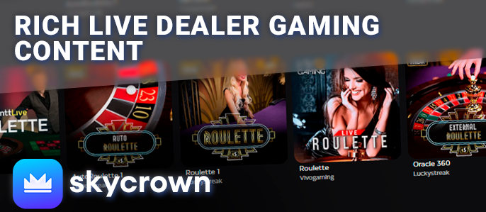 SkyCrown Casino have a wide range of live games from the best providers