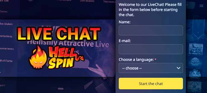 Online chat with Hell Spin casino support at any time