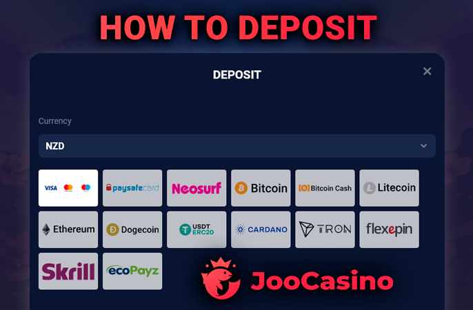 Joo Casino player account replenishment - step-by-step instructions