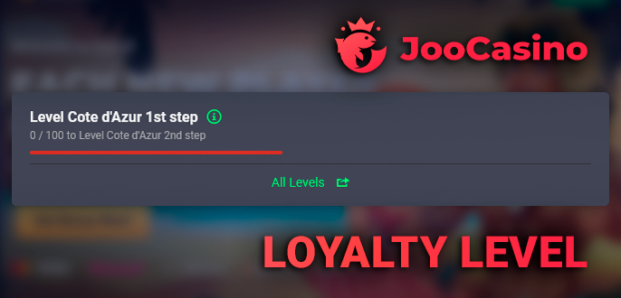 Joo Casino VIP status level - information and loyalty system
