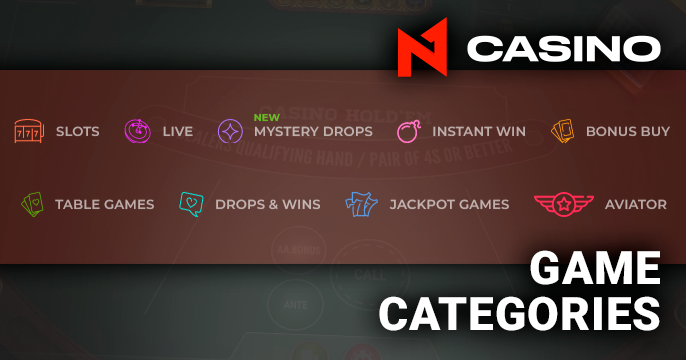 Categories of gambling at N1 Casino and their number