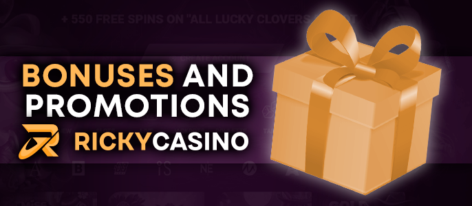 Ricky Casino gifts for NZ players - a list of promotions offers