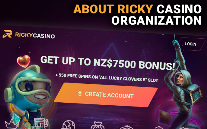 Introducing Ricky Casino's website - foundation and license information