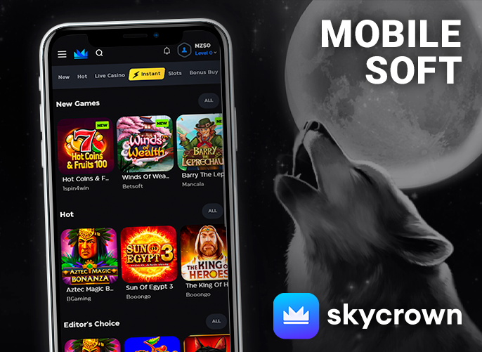 Mobile Software at Skycrown Casino site