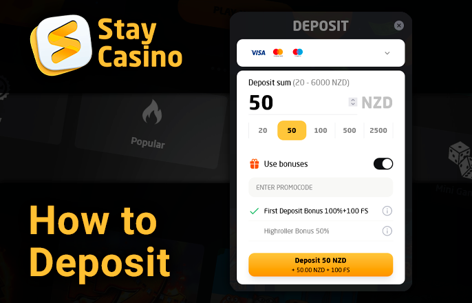 Deposit in Stay Casino - how to deposit your account