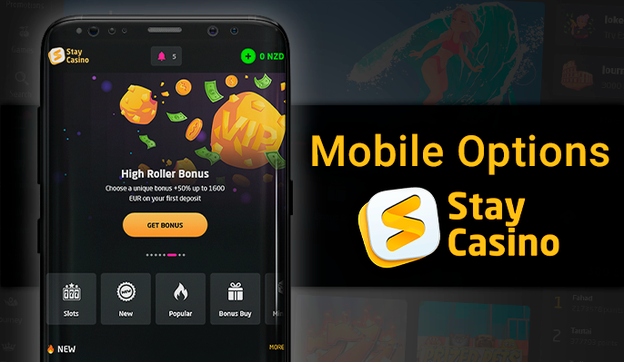 Mobile options and features in Stay Casino
