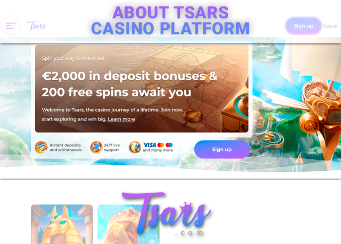 Tsars Casino website - information about the project