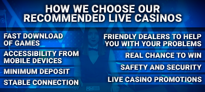 Choosing the best live casino - criteria for determining the live casino